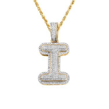 yellow diamond letter i pendant
